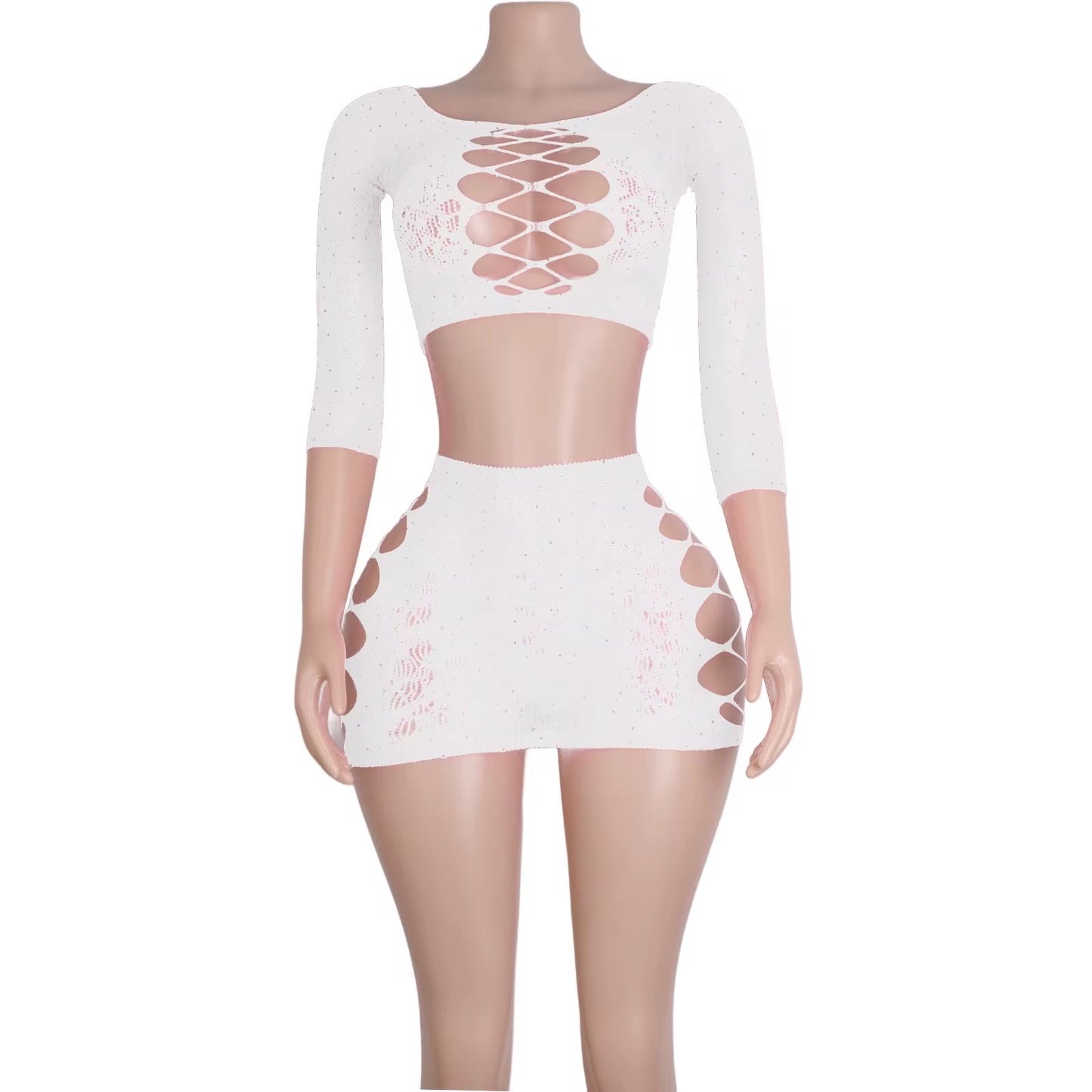 Fishnet 2 pc Skirt Set
