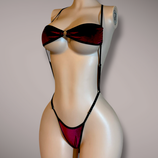 Mantis Slingshot One Piece, Burgundy Velvet