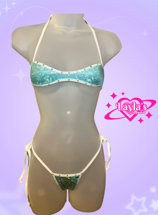 The Jade Bikini, Metallic Turquoise