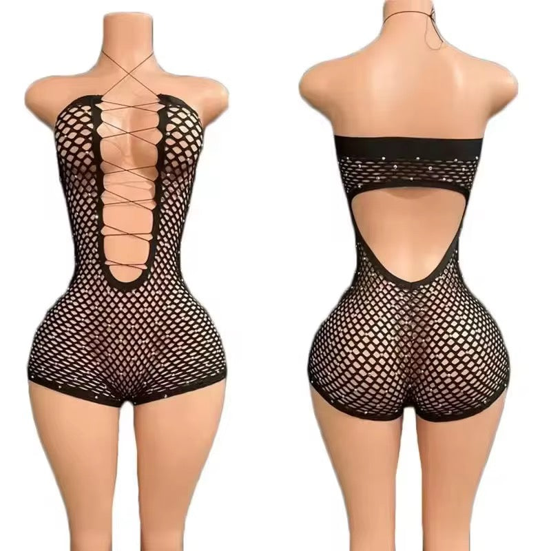 The Kandi Fishnet Romper
