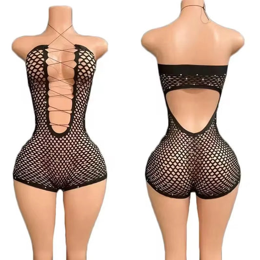The Kandi Fishnet Romper