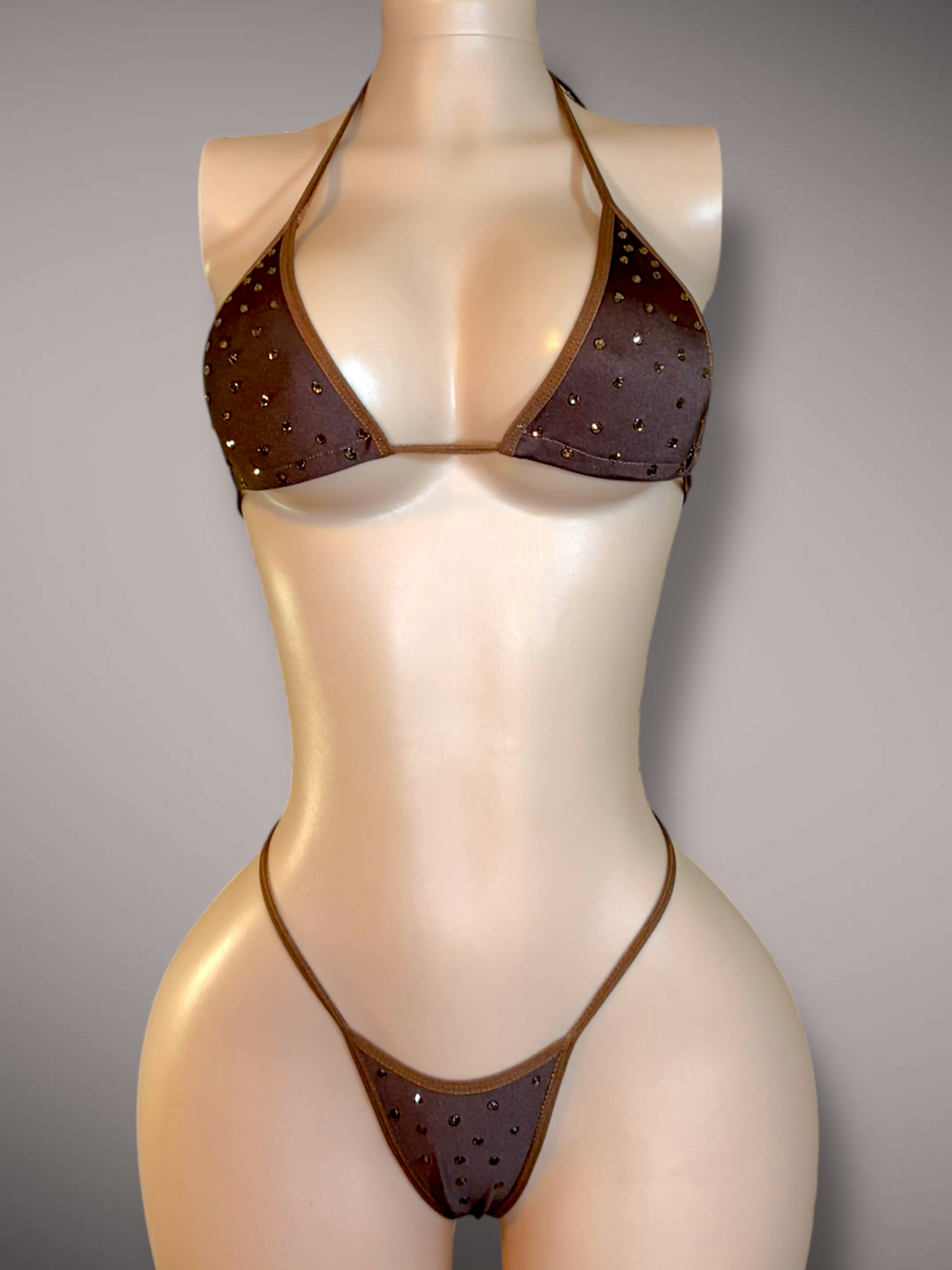 Brown Rhinestone 2 pc Set