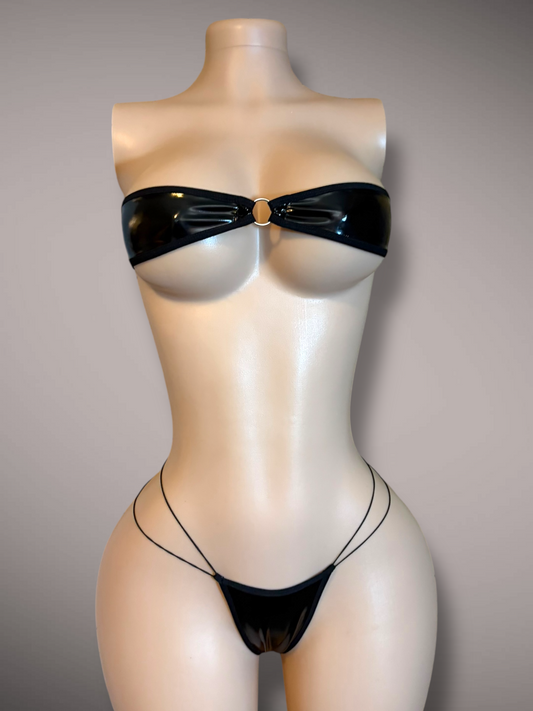 The Gianna, Black Faux Latex