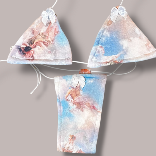 The Nova Microkini, Blue and White Angel Print