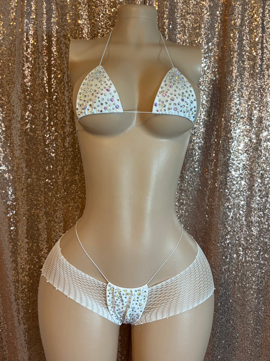 White Super Bling Microkini