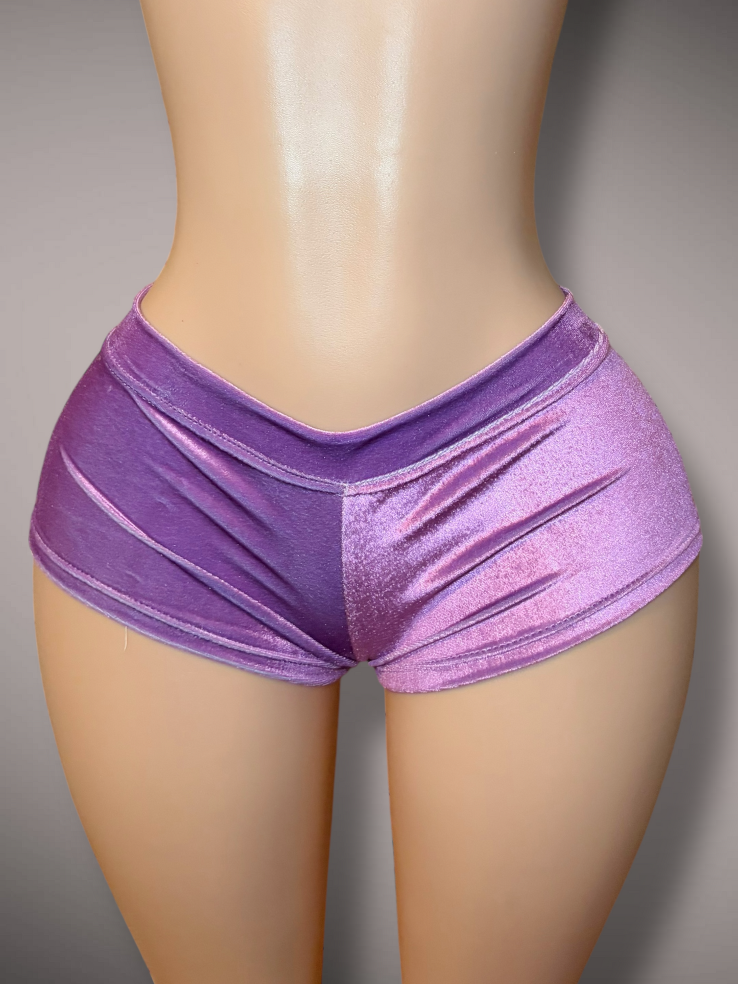 Purple Velvet Pole Shorts