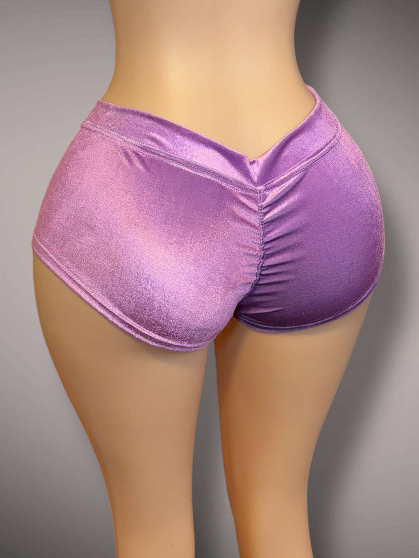 Purple Velvet Pole Shorts