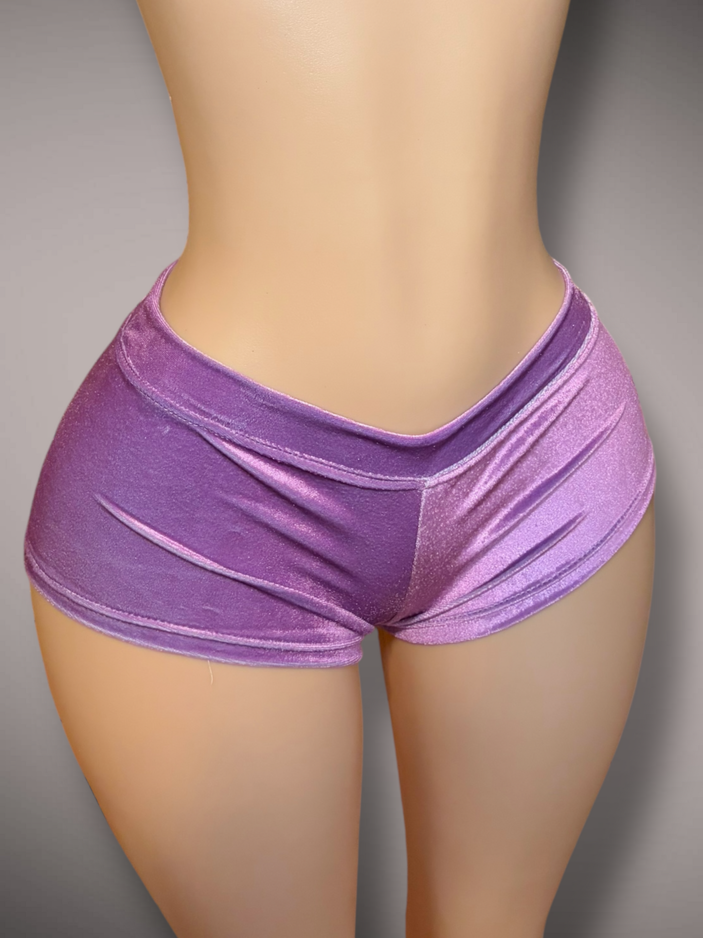Purple Velvet Pole Shorts
