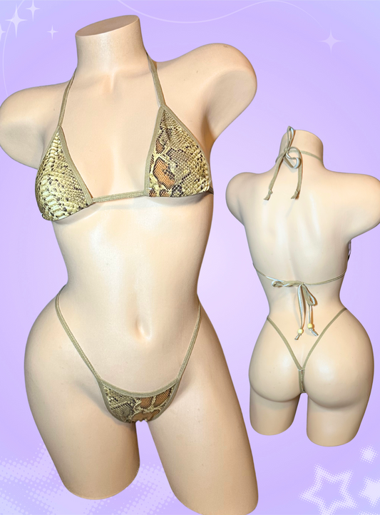 Brown Snakeskin Bikini