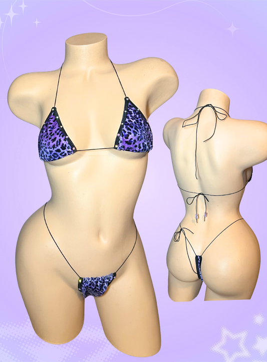 The Nova Microkini, Velvet Purple Leopard Print
