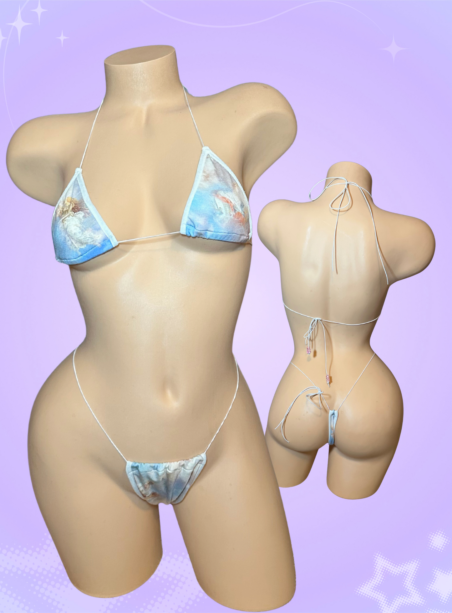 The Nova Microkini, Blue and White Angel Print