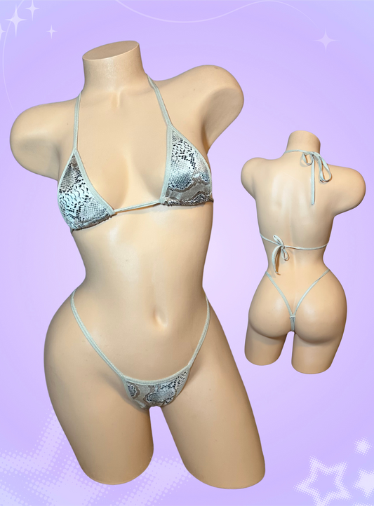 Beige Snakeskin Bikini