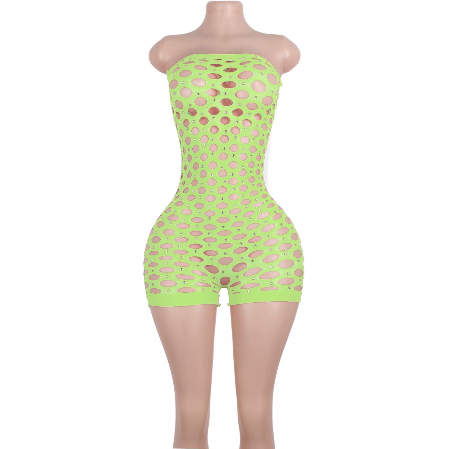 Pothole Fishnet Romper