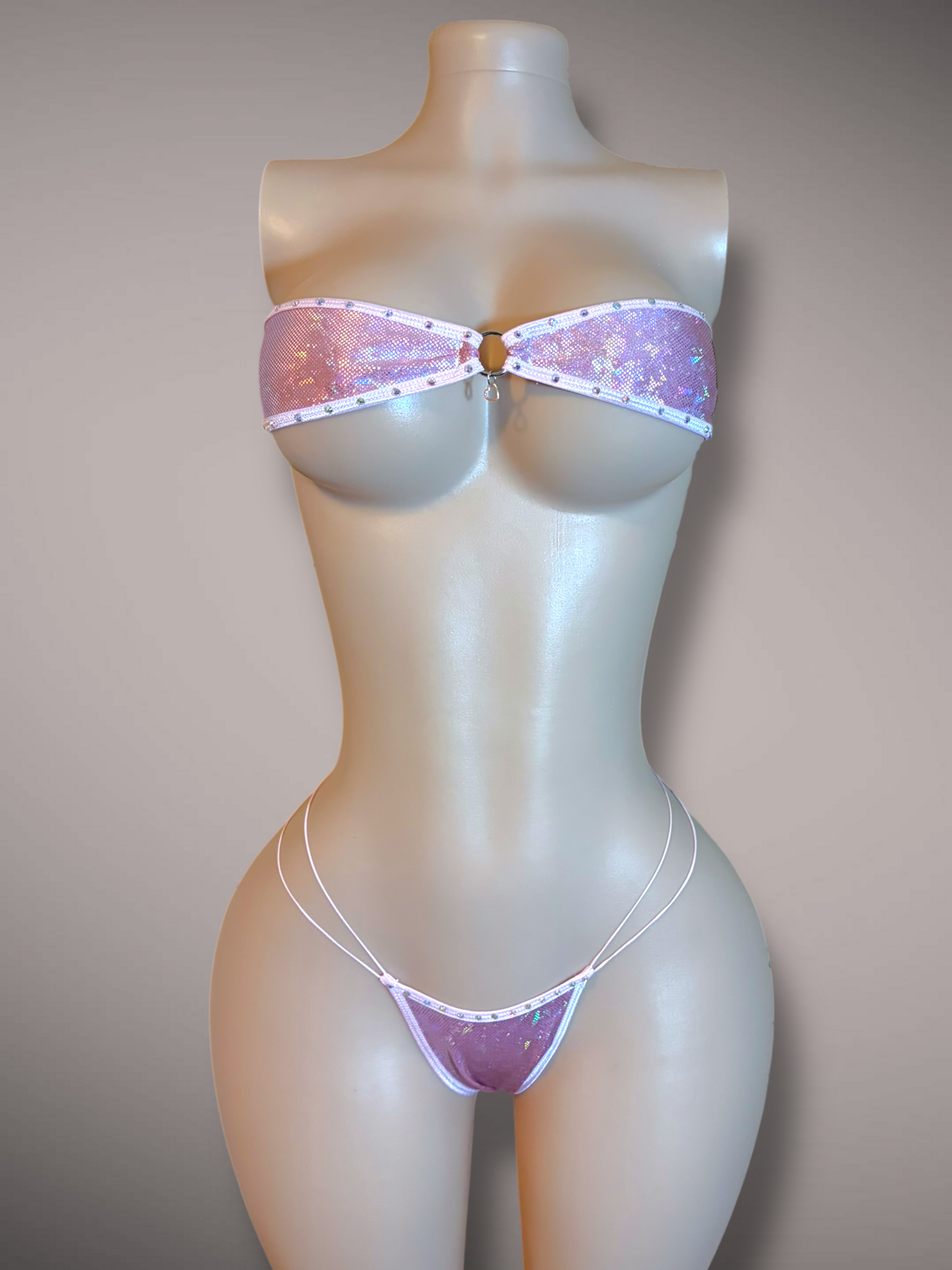 The Gianna, Holographic Pink with Rhinestones