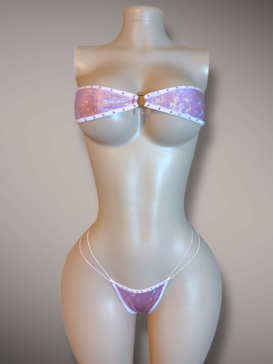 The Gianna, Holographic Pink with Rhinestones