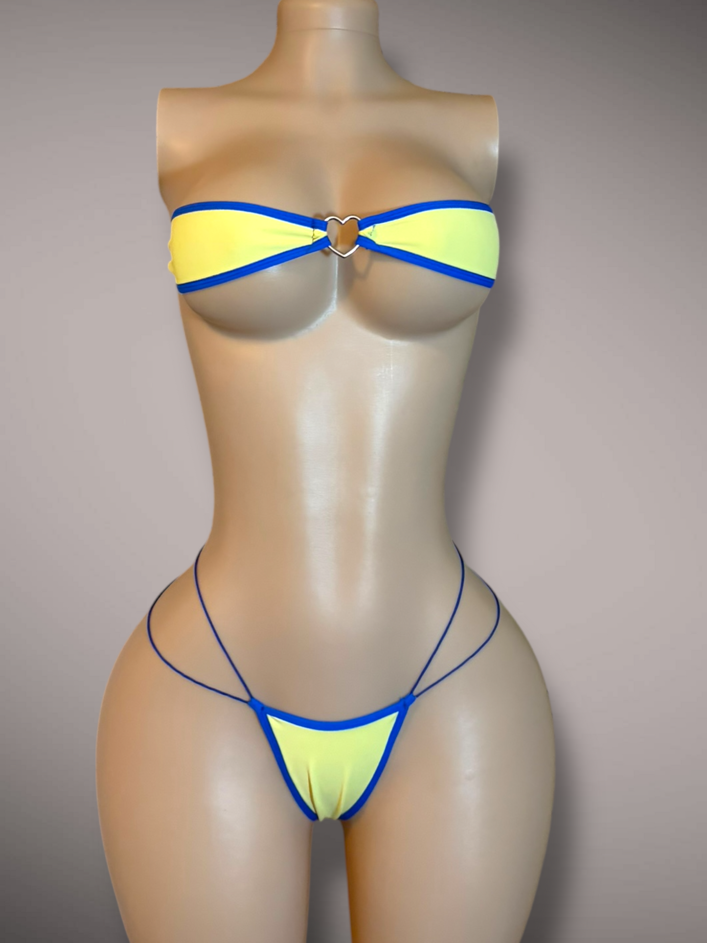The Gianna, Blue and Yellow Colorblock with Heart
