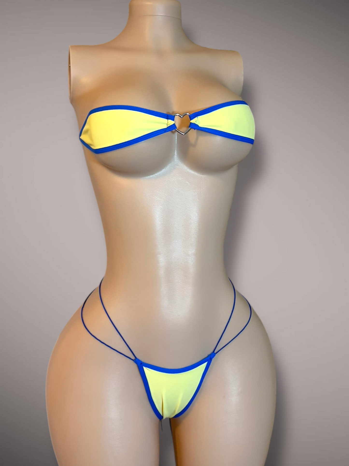 The Gianna, Blue and Yellow Colorblock with Heart