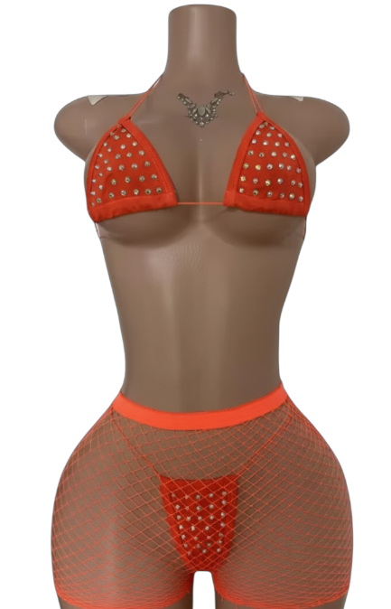 The Madison 3 piece fishnet set
