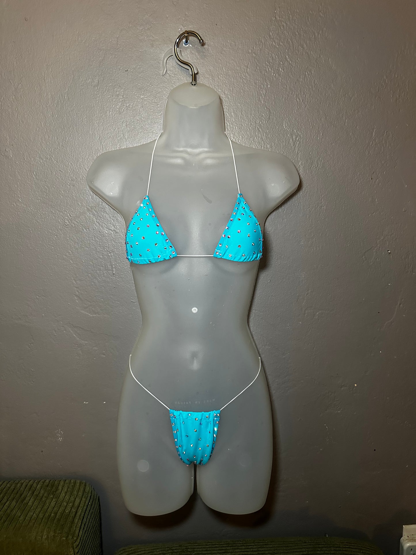The Nova Microkini, Turquoise with Rhinestones