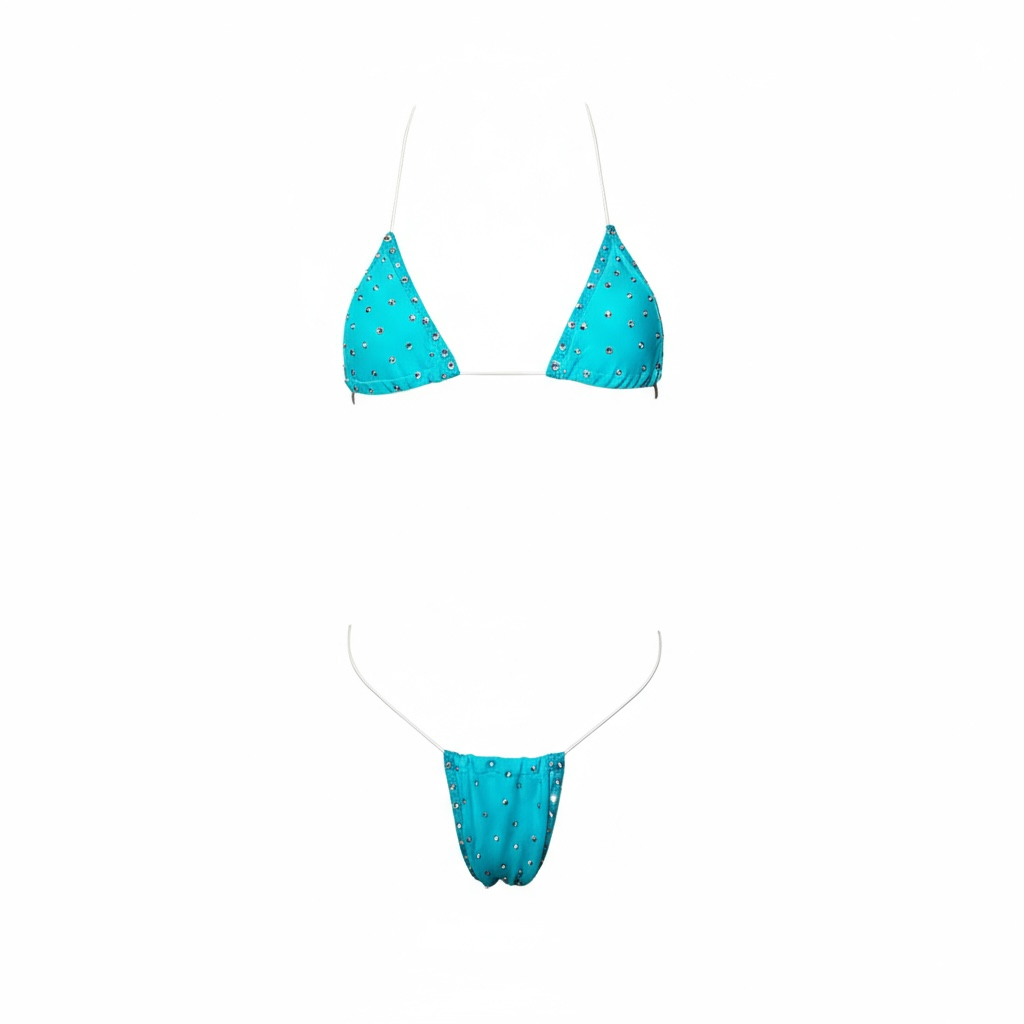 The Nova Microkini, Turquoise with Rhinestones
