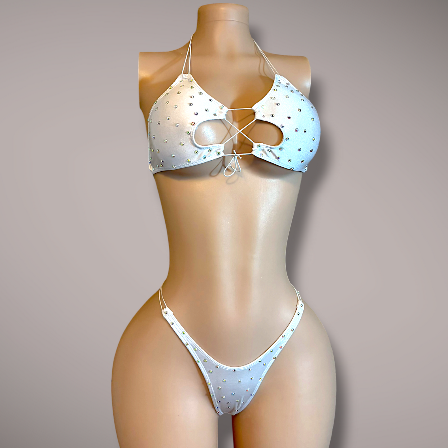 The Ramona, White Rhinestone 2 Piece