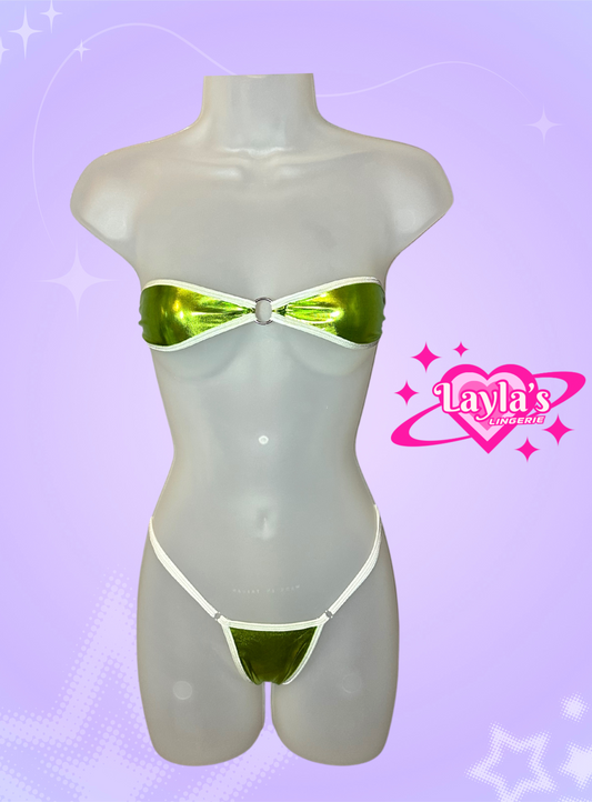 Gianna Bikini, Metallic Green + White