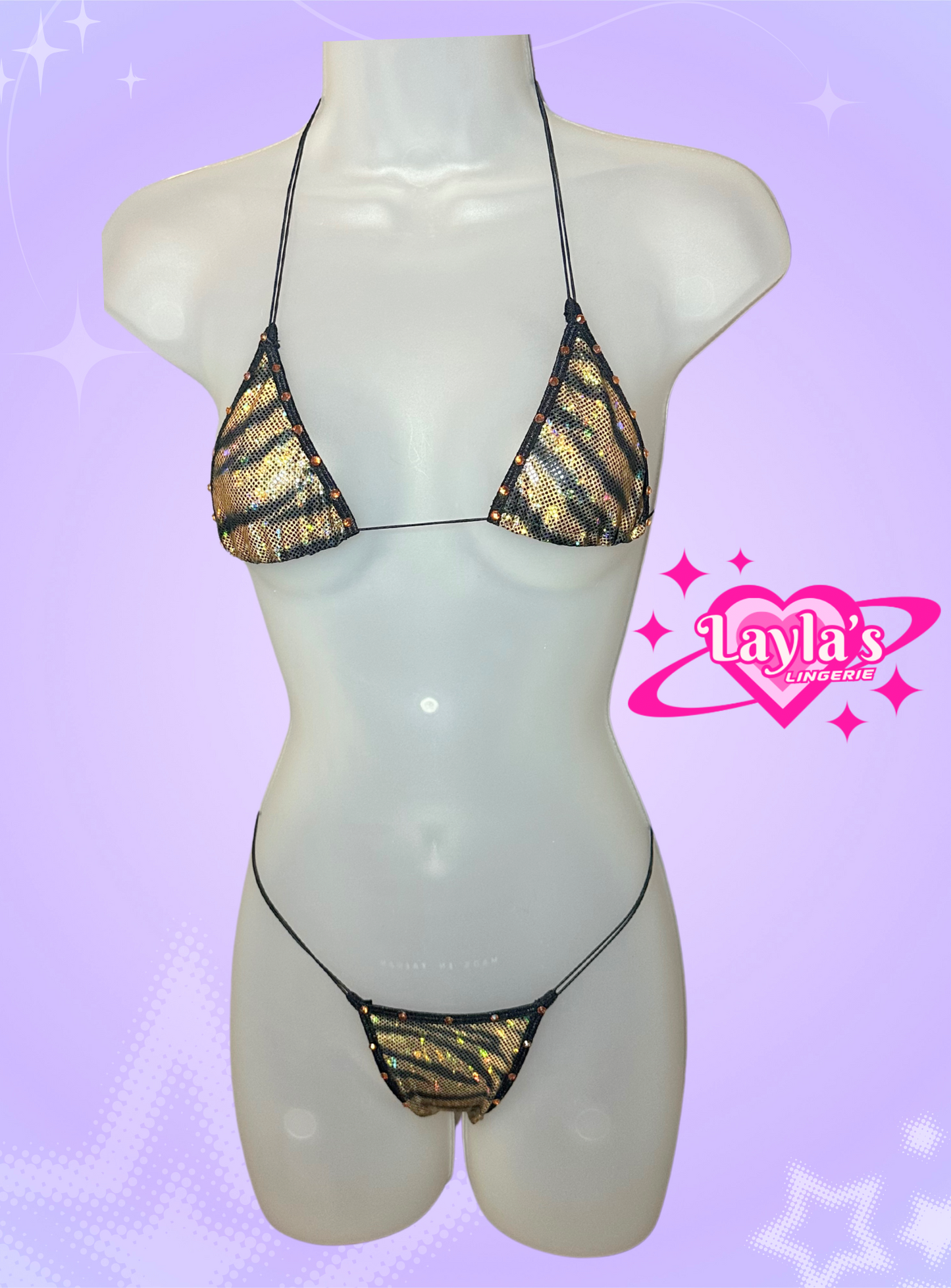 The Vixen Microkini, Holographic Tiger Print