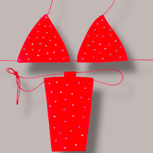 The Nova Microkini, Red with Rhinestones