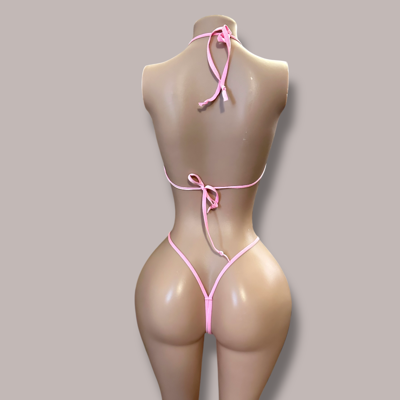 Pink + White Super Blinged Out Jade Bikini