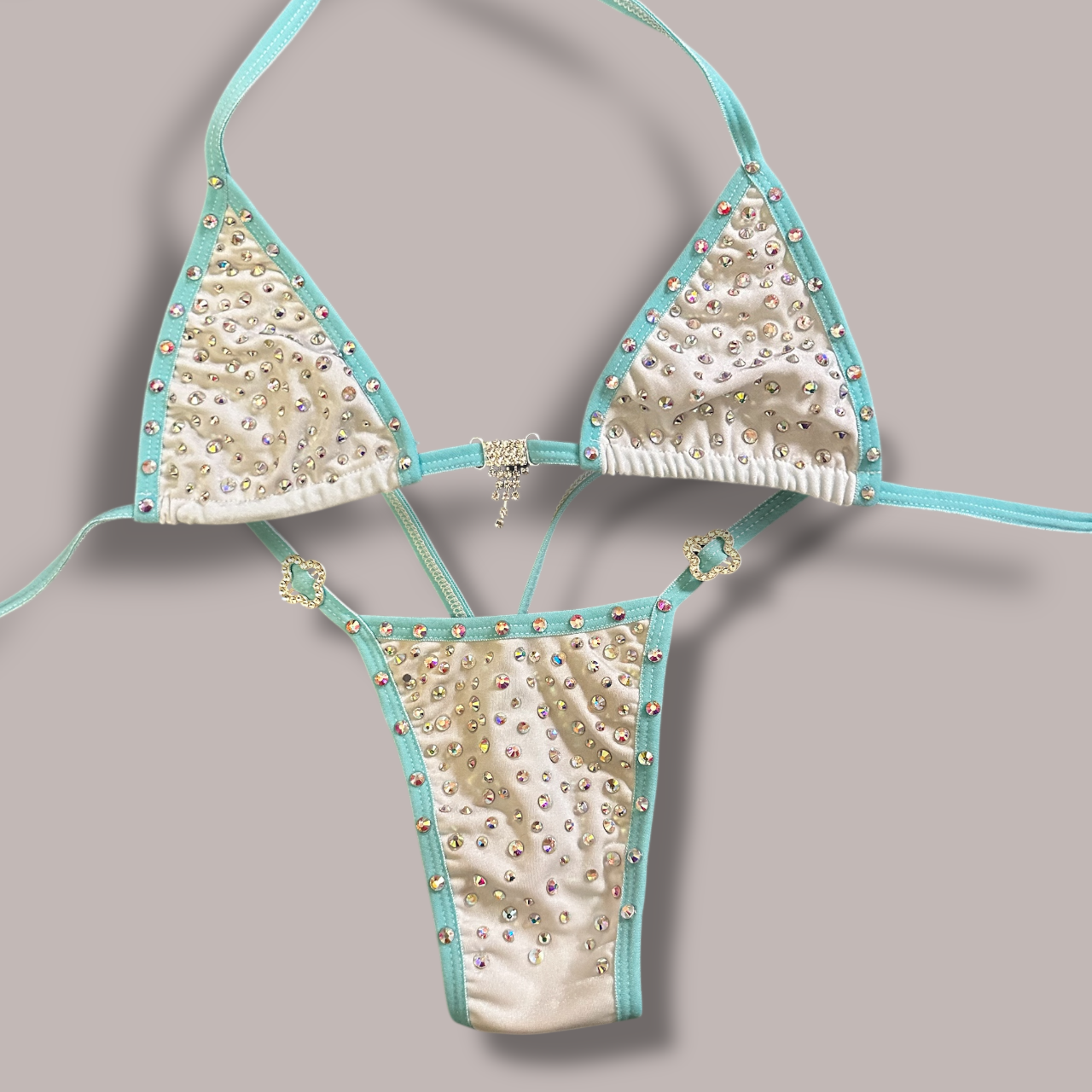 Blue and White Super Blinged Bikini