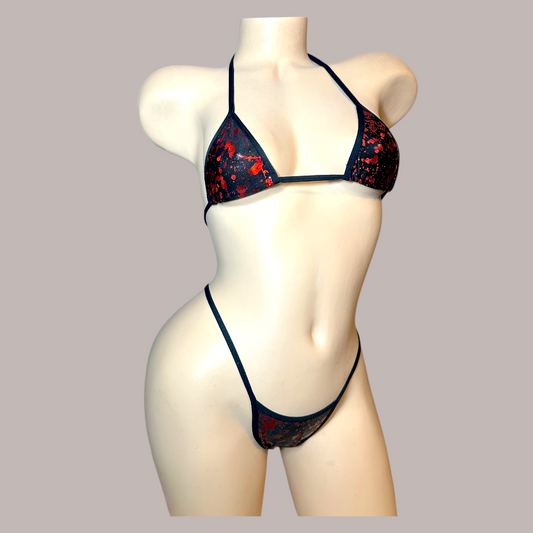 Black and Red Blood Spatter Bikini