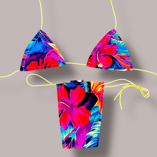 The Nova Microkini, Neon Aloha Print