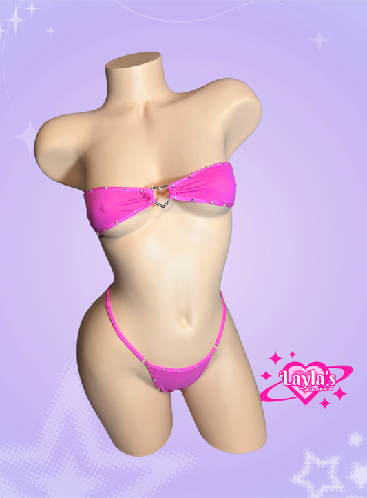 The Gianna Bikini, Hot Pink with Heart
