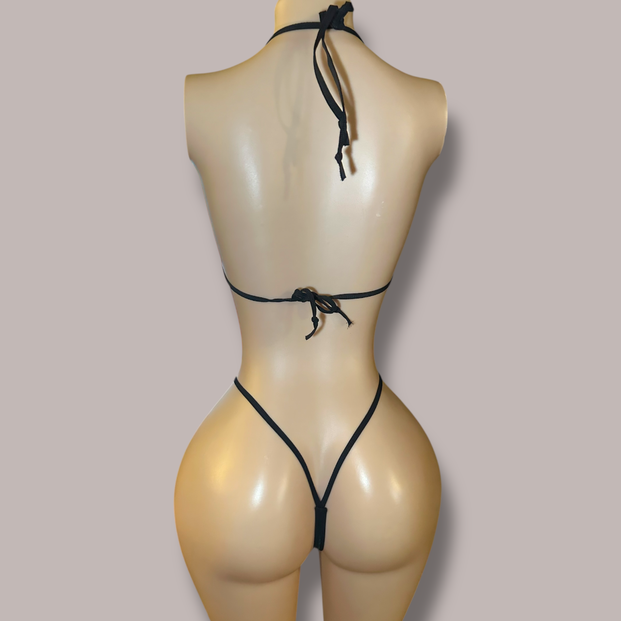 Dark Green Velvet Thong Bikini