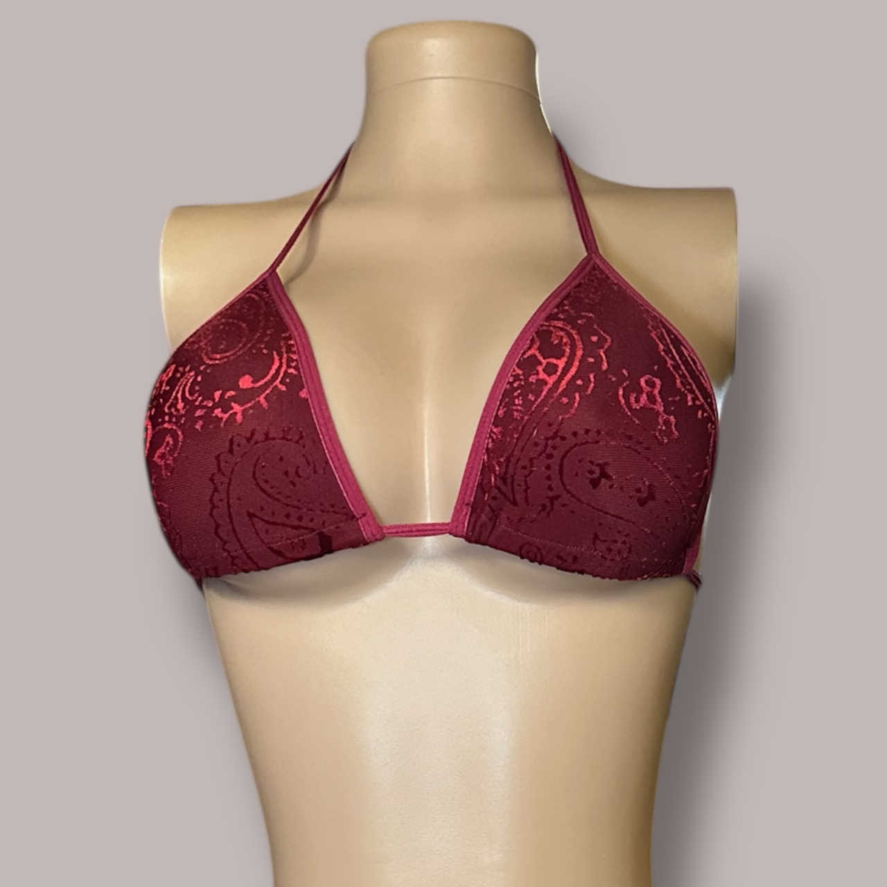 The Jasmine, Burgundy Paisley Velvet