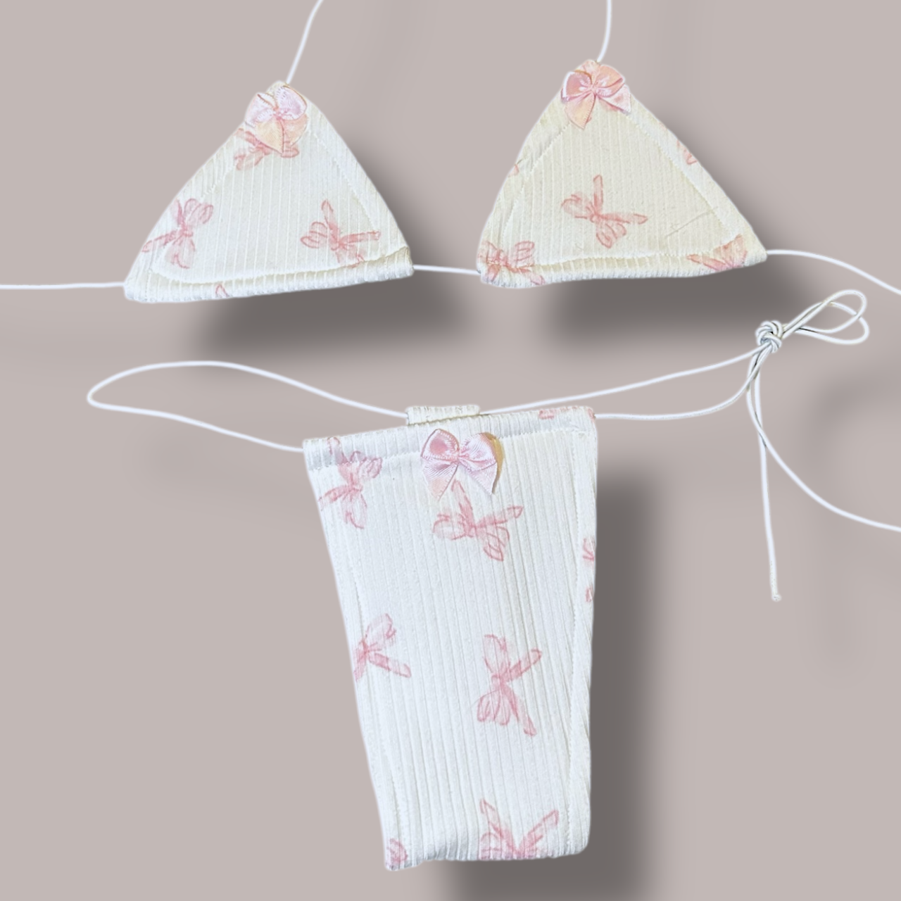 The Nova, Ribbed Bow Print with Satin Bows