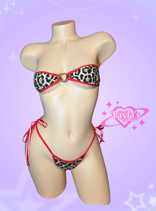 Gianna Bikini, Red + Cheetah with Heart