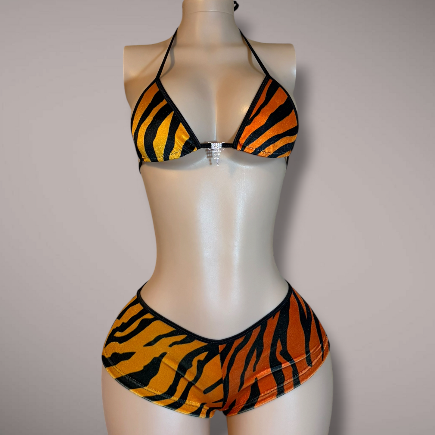 Velvet Tiger Shorts Set
