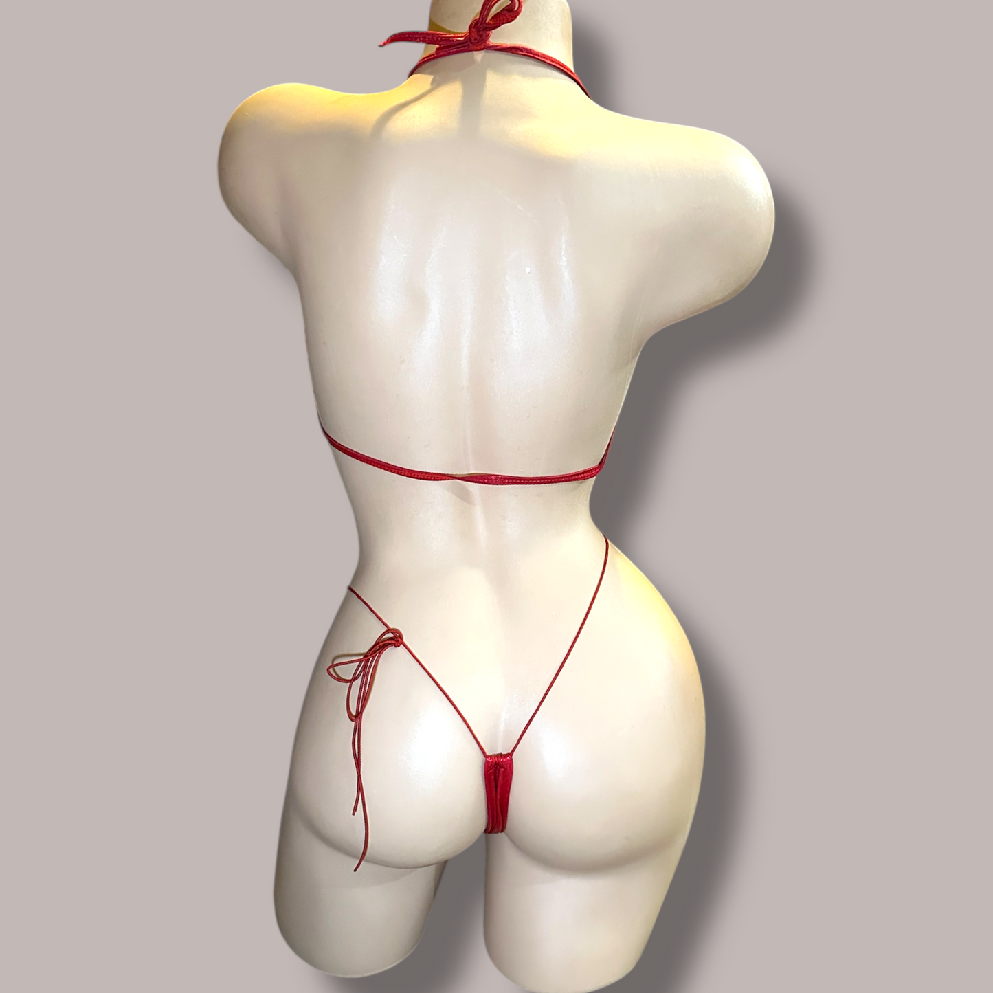 Red Glittery Cowl Neck Set