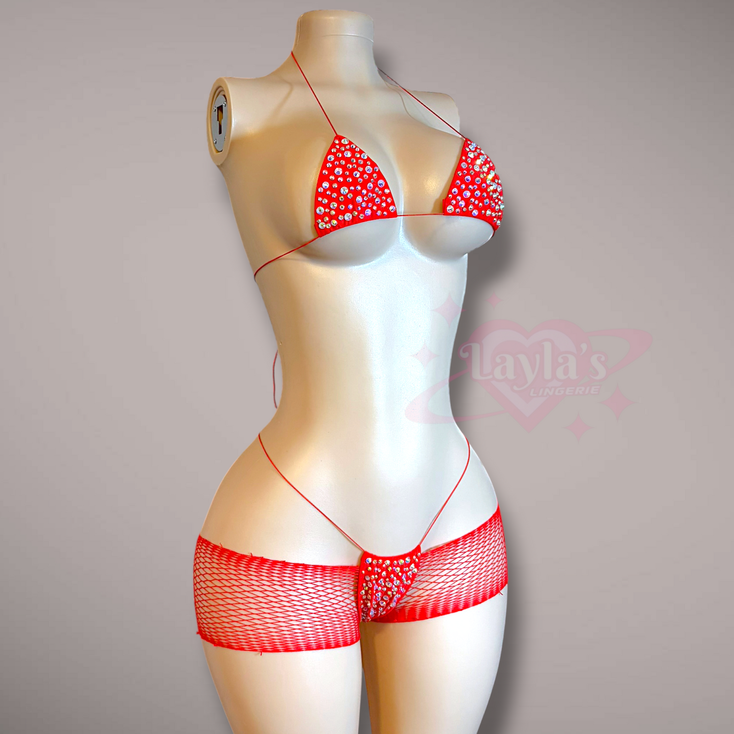 Red Super Bling Microkini Set