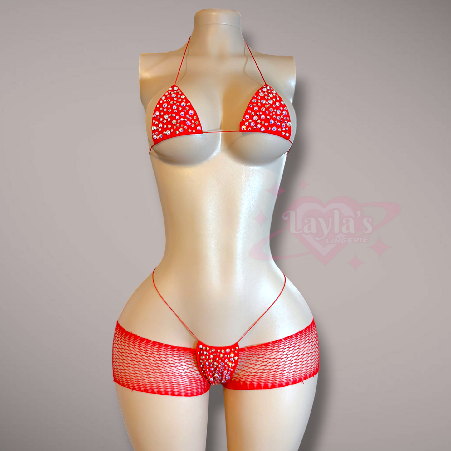 Red Super Bling Microkini Set