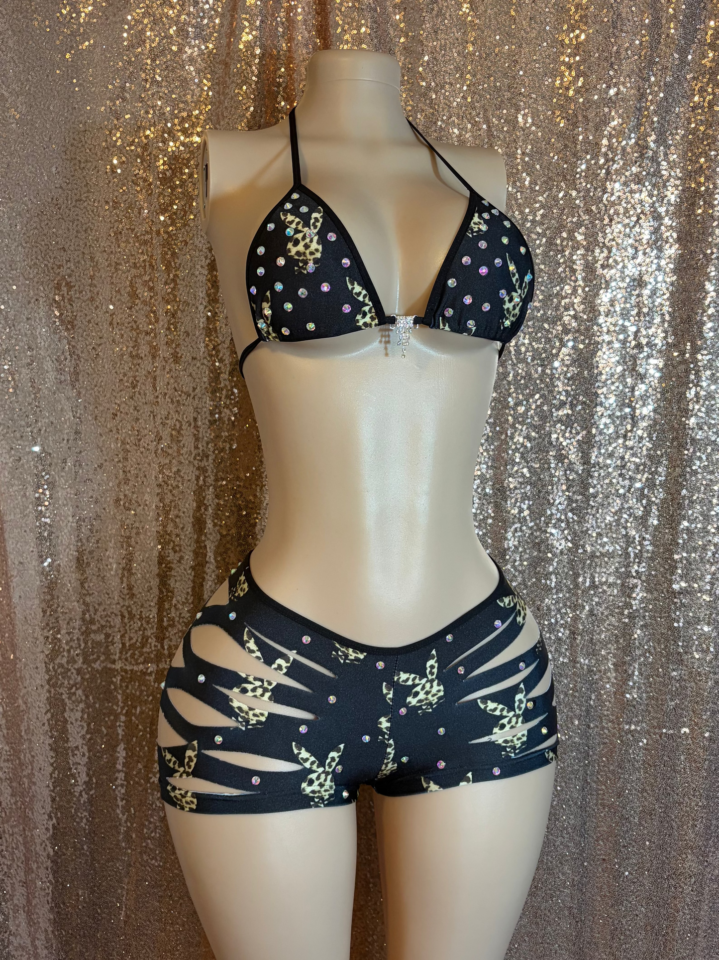 Bunny Logo Slit Shorts Set