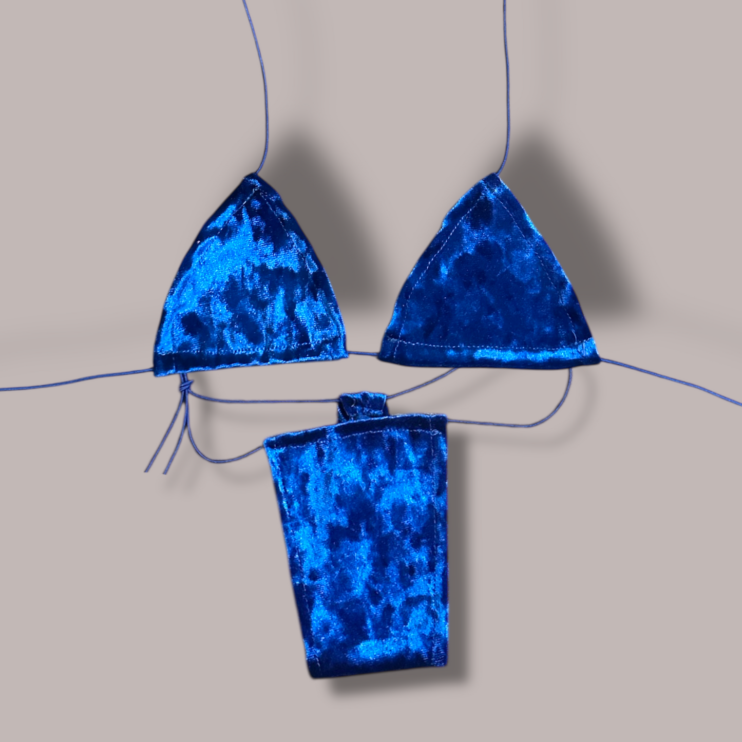 Royal Blue Crushed Velvet Nova Microkini