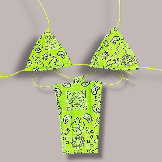 The Nova Microkini, Neon Green Paisley