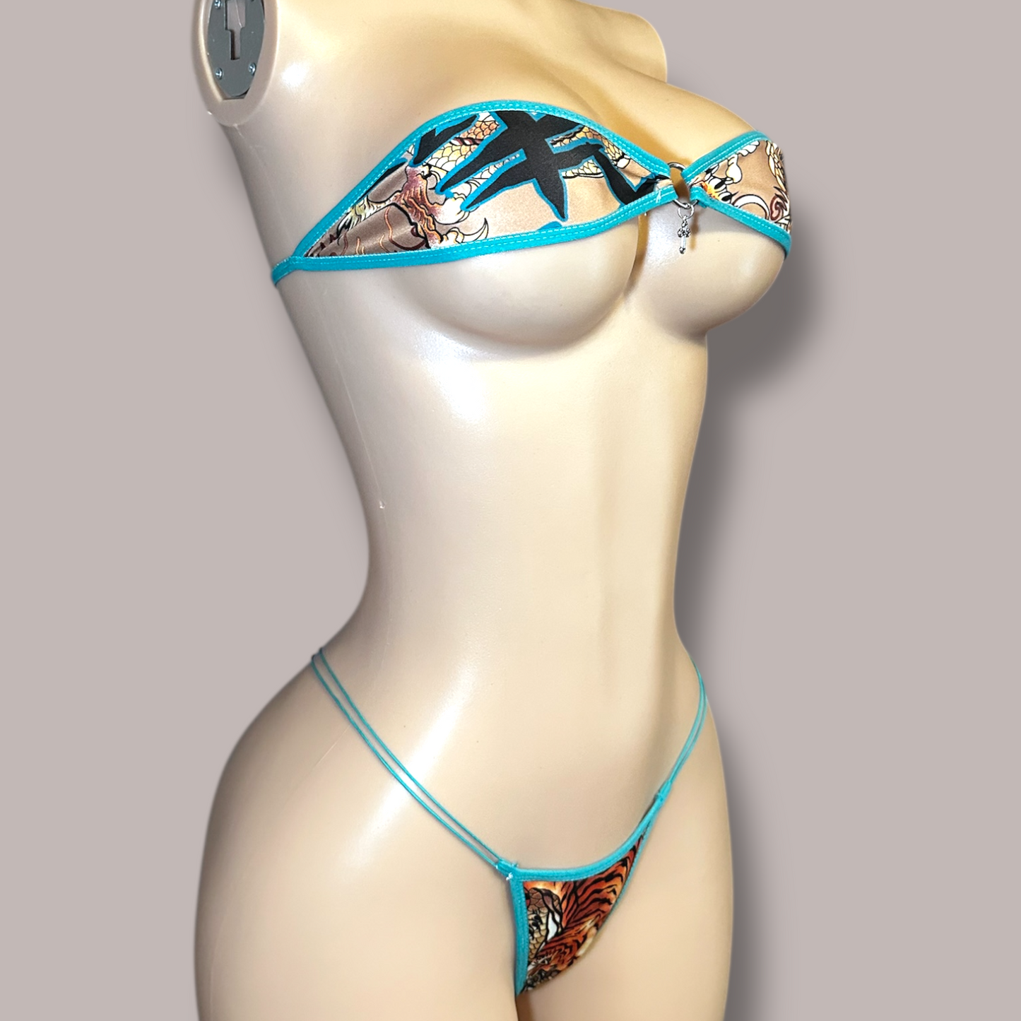 The Gianna, Teal Tattoo Print