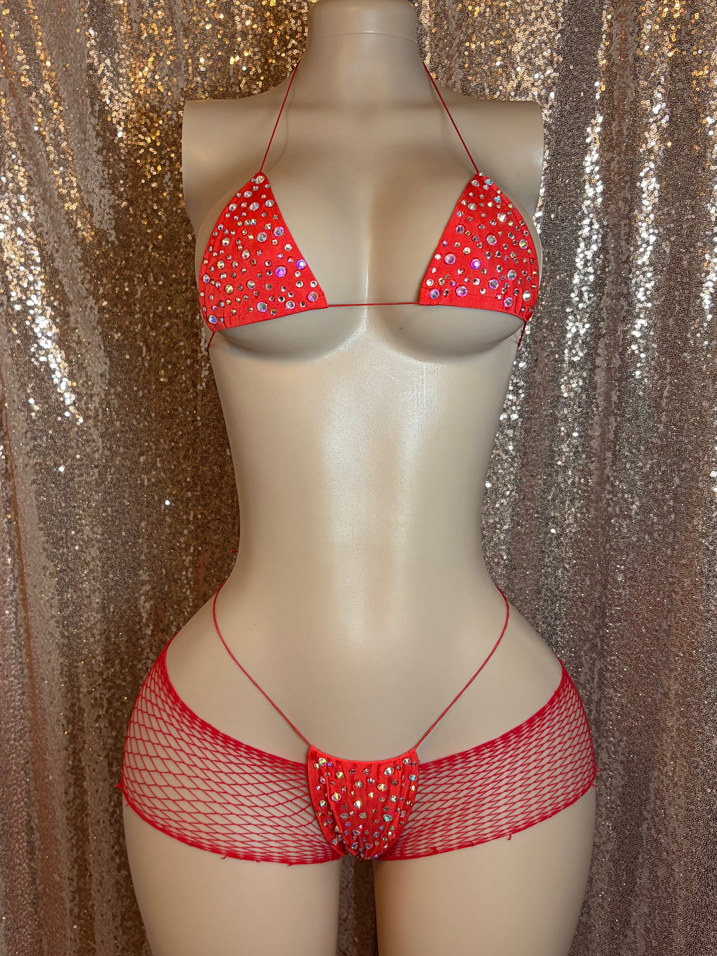 Red Super Bling Microkini