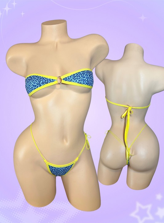 The Gianna, Blue and Yellow Leopard Print