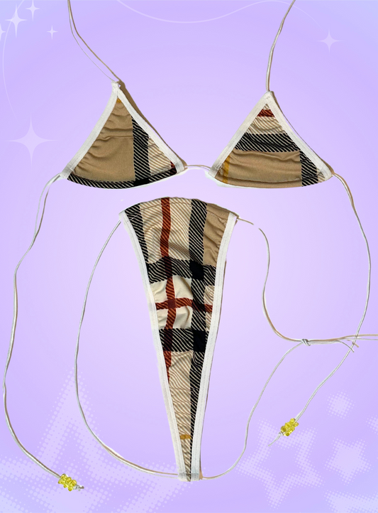 The Nova Microkini, Beige Plaid