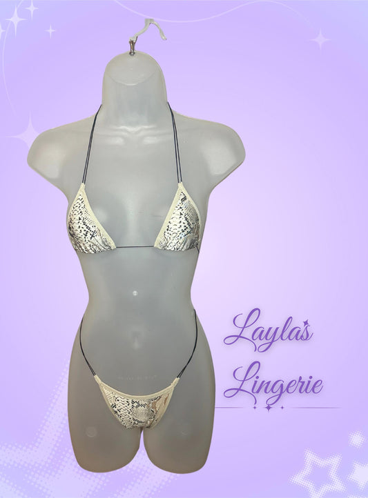 Snakeskin exotic dancewear two piece microkini snakeskin pront thong set, alligator print stripper exotic dancewear bikini