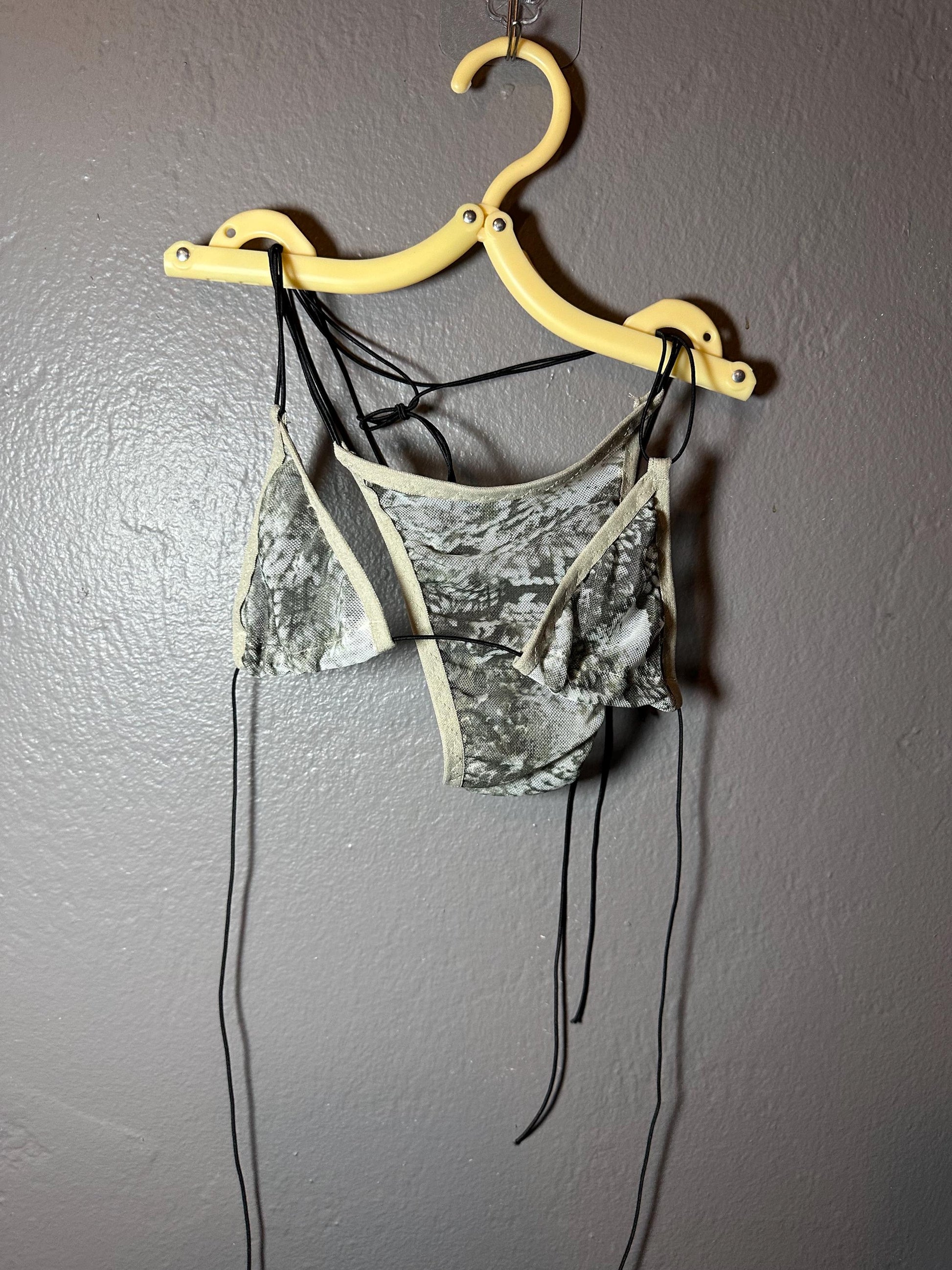 Mesh Snakeskin Print See Through Stripper Microkini; Exotic Dancewear Transparent Low Cut Thong Bikini Lingerie,